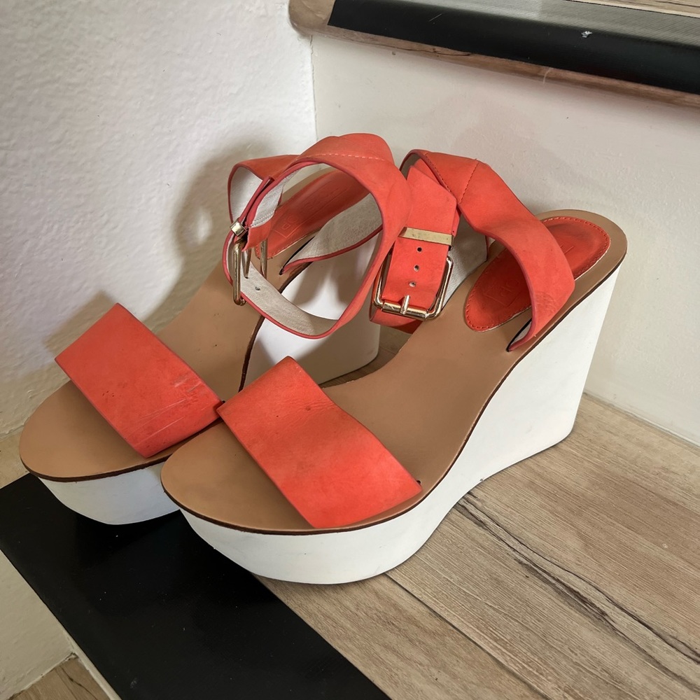 TOPSHOP Suede Platform Wedge Heels